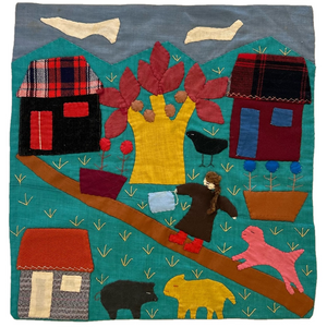 Arpillera Handcrafted Hand Sewn Handmade Embroidered Appliqué Wallhanging